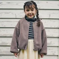 【新品未使用】ブランシェス　ノーカラーボアブルゾン