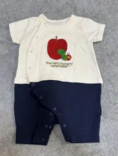 はらぺこあおむし　半袖ロンパース 刺繍デザイン　70cm