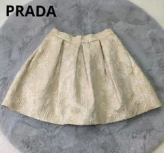 PRADA　ミニスカート　38　ゴールド　ジャガードのサムネイル