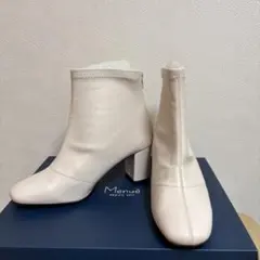 Menue バックジップ ショートブーツ ホワイト L