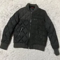 【SALE】ディーゼル　定価52800円　ニットダウンジャケット　ブラック　黒S