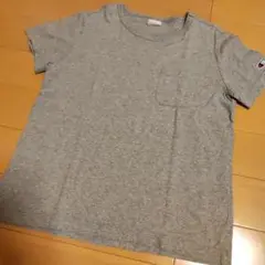 Champion グレー ポケットTシャツ 半袖 S レディース