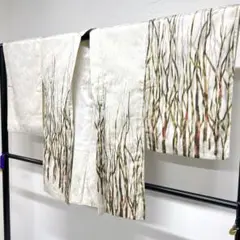 羽織　アンティーク　ラメ糸　花地紋　樹木　着物　112tz ☆