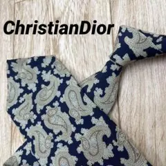 ✨極美品✨ChristianDior ネクタイ ペイズリー柄 ネイビー シルク