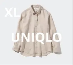 UNIQLO プレミアムリネンシャツ ベージュ XL 麻100%