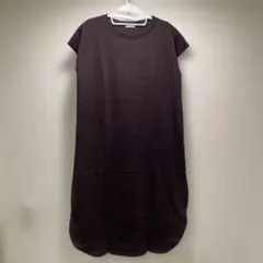 GUノースリーブロングTシャツワンピース ブラウンL