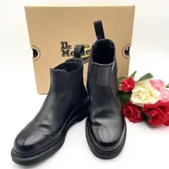 ドクターマーチン サイドゴアブーツ オールブラック モノクロステッチ 箱付き