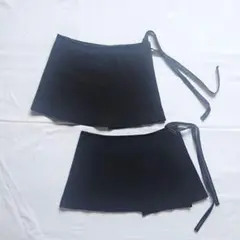 ラップスカート 2点セット 黒　ブラック　リボン付き　透け感無し