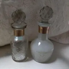 ガラス瓶セット クリスタル型キャップ２個セット
