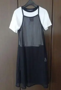 ジーユー　GU　ワンピース　チュニック　レイヤード　メッシュ　150