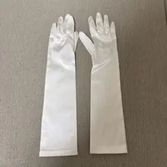 ホワイトサテンロンググローブ　40㎝