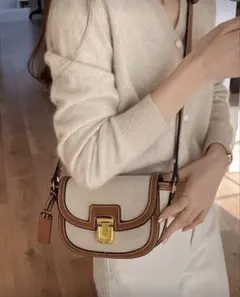 ショルダーバッグ ブラウン ベージュ