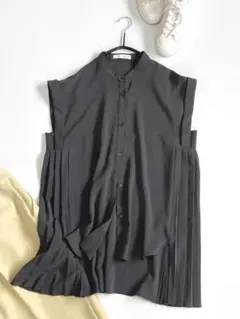 美品コラージュガリャルダガランテゆったりサイドプリーツジョーゼットブラウス♪