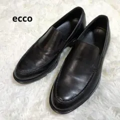 ecco　ビジネスシューズ　スリッポン　サイドゴア レザー　ブラック　黒のサムネイル