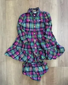 ラルフローレン　長袖シャツワンピース　パンツ付き12M 80/48