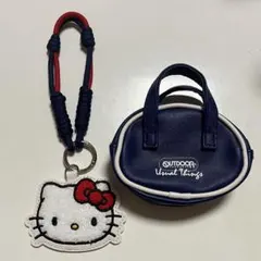 リンネル 3月号 キティOUTDOOR 顔形&バッグ形ポーチなチャームセット