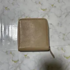 ベージュ レザー 二つ折り財布　春財布ビジネスレザーファクトリー