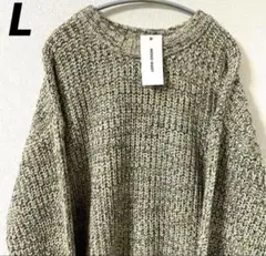 MONO-MART ローゲージミックスニット ビックシルエット　プルオーバー　L