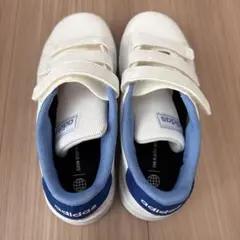 adidas スニーカー ホワイト ブルー ベルクロ　21㎝のサムネイル