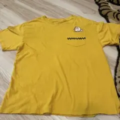 peanuts チャーリー・ブラウン 胸ポケットTシャツ イエロー Mサイズのサムネイル