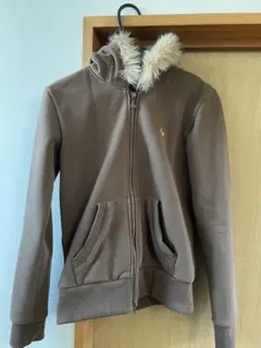 ルコック 裏ボアパーカー Lサイズ ブラウン ダブルジップ ファー付