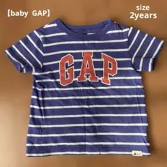 【baby GAP】半袖Tシャツ ボーダー ブルー　2years/95cm