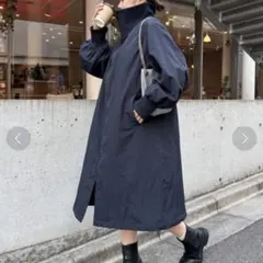 CIAOPANIC TYPY ネイビー　スタンドカラーボリュームスリーブコート