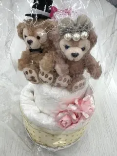 レア✨️ダッフィー シェリーメイ ウエディングケーキ 電報 ウエルカムドール ベア