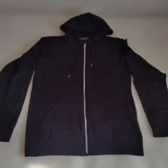黒 フルジップ ニットパーカー