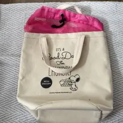 PEANUTS スヌーピー キャンバスバッグ メッシュ巾着付き