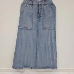 Wcloset　デニムロングスカート ライトブルー