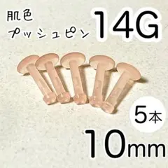 14G【5本】 肌色プッシュピン 長さ10mm 樹脂ピアス シークレットピアスのサムネイル