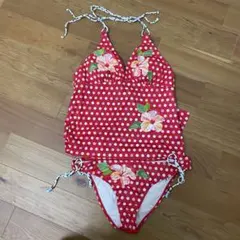 赤い水玉模様 セパレート水着 タンキニ　L