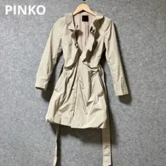 PINKOベージュ フリル トレンチコートのサムネイル