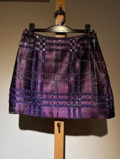 【値下げ】ANNA SUI アナスイ ミニスカート チェック 台形　ラメ