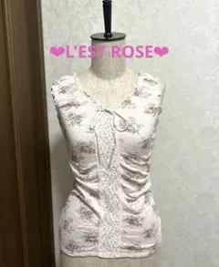 L'EST ROSE 花柄♡レース♡リボンタンクトップ