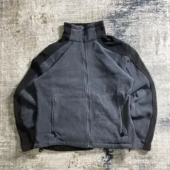 00s コロンビア フリース ジャケット ブラック グレー ロゴ 刺繍