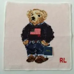 POLO ベア タオルハンカチ ピンク