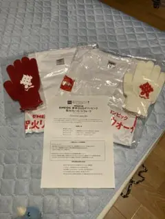 送料無料　新品未使用ENEOS東京2020Tシャツ二枚セット　未使用紅白軍手付き