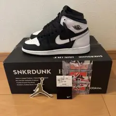 エアジョーダン1 レトロ ハイ OG GS ブラック/ホワイト 24.5cm