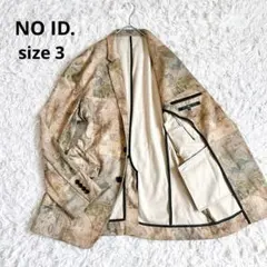 美品⁂ノーアイディー⁂テーラードジャケット　ワールドマッププリント　希少サイズL