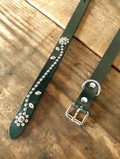 スタッズナローロングベルト　シルバーovalミッスーリ　HTC CALEE CALEE 】 STUDS LEATHER NARROW LONG BELT ( スタッズ レザー