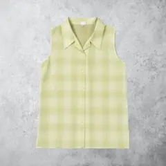90s ヴィンテージ レトロシャツ ノースリーブ チェック ワーク シティー