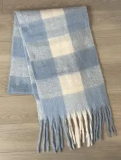 【美品】大判マフラー　チェック柄