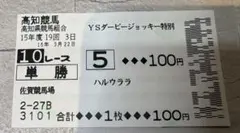 高知競馬 YSダービージョッキー特別 ハルウララ 武豊 勝馬投票券