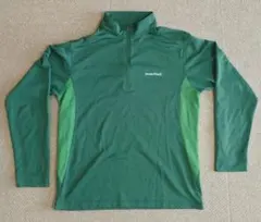 mont-bell 長袖シャツ 緑色 ジッパー付き　Lサイズ