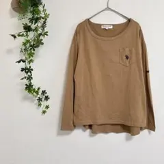 ［US POLO ASSN］ラウンドネック長袖カットソー（LL）ベージュのサムネイル
