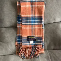 TWEEDMILL ウール マフラー チェック　オレンジ　ツイードミル　ストール