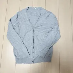 ユニクロ レディース グレー Vネック 長袖 カーディガン XLサイズ