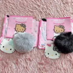 ハローキティ　ふわふわファーチャームBOOK ギンガムリボン　千鳥格子リボン